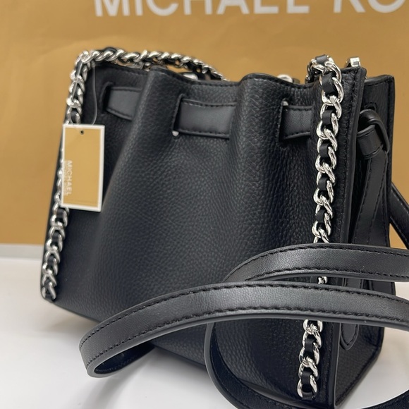 Michael Kors Women's Mina Sm Belted Chain Crossbody Bag - Black - Shoulder Bags - Picture 8 of 16